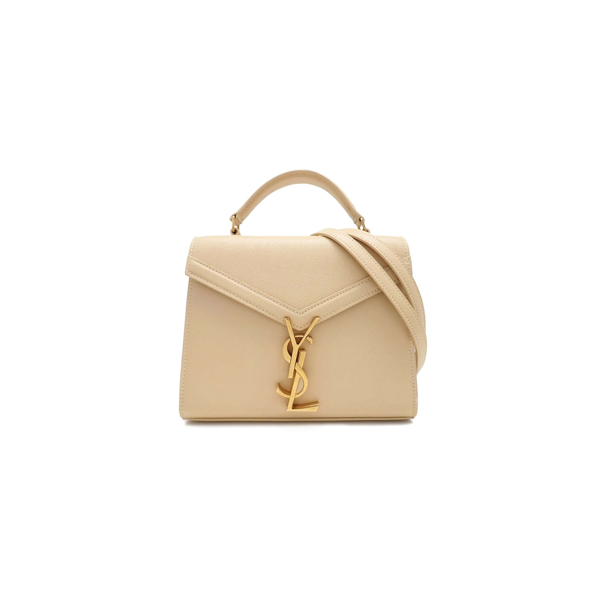YSL CASSANDRA MINI TOP HANDLE BAG IN GRAIN DE POUDRE EMBOSSED LEATHER 602716623931 (20*16*7.5cm)